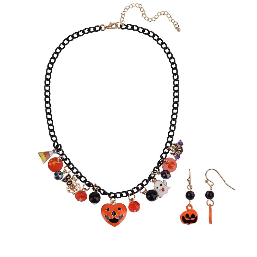 Halloween Charms Necklace & Earring Set